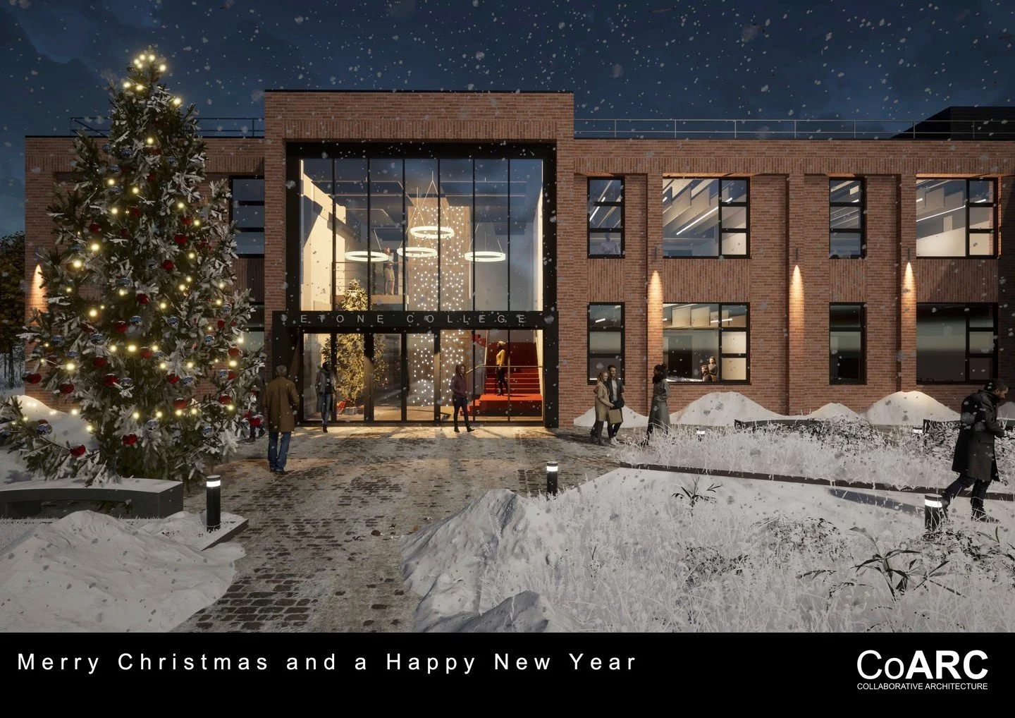 Sending you a merry Christmas and a happy new year, from all of us at CoARC.

#christmas #snowscene #christmas tree #education #building #design #architecture #architect #construction #teaching #vectorworks #cgi #twinmotion #twinmotionofficial #schoo