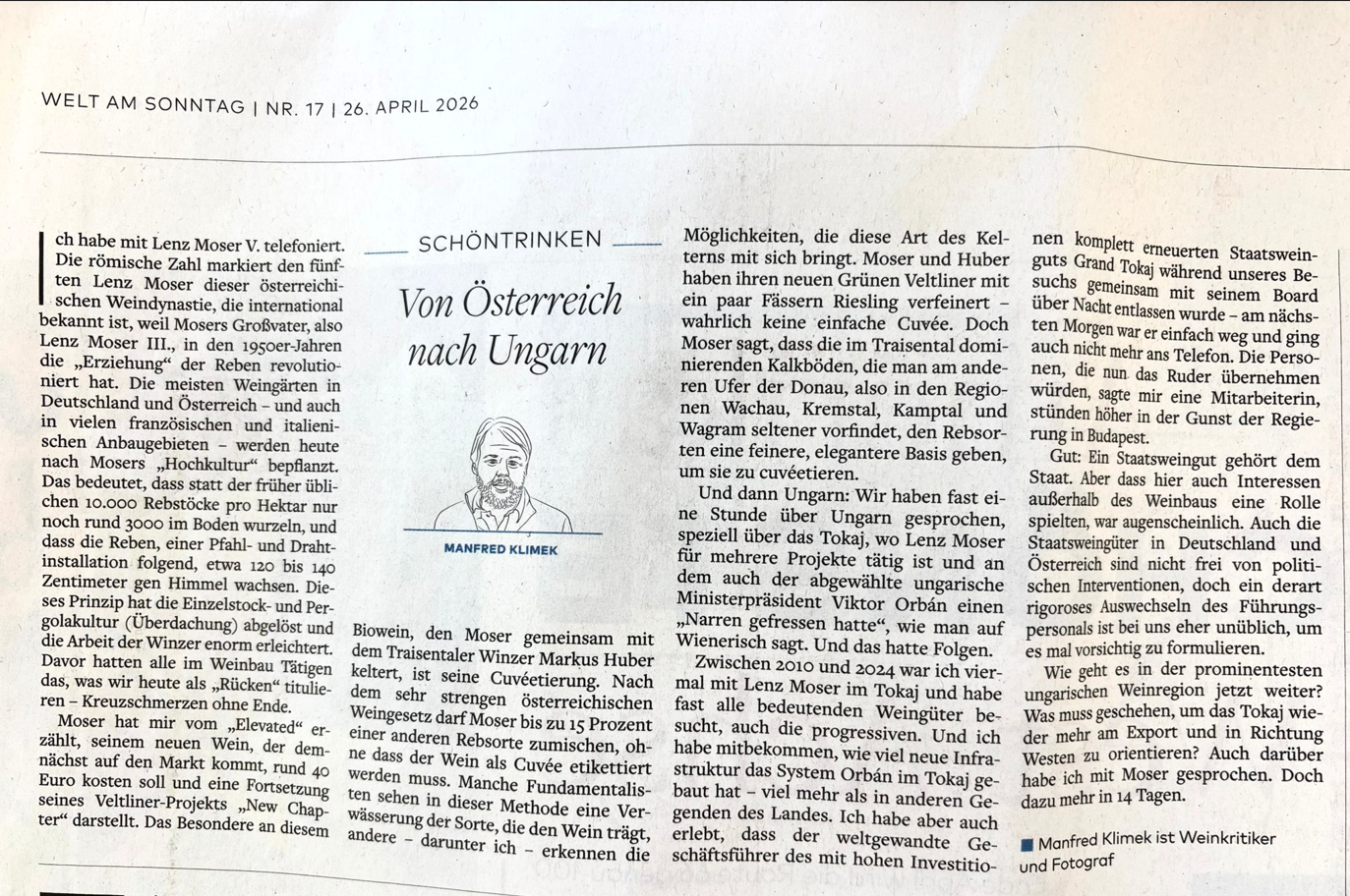 WELT AM SONNTAG | SCHÖNTRINKEN VON ÖSTERREICH NACH UNGARN