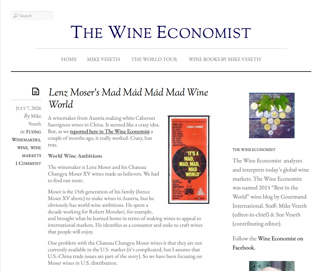 Wine Economist | Lenz Moser’s Mad Mád Mád Mad Wine World