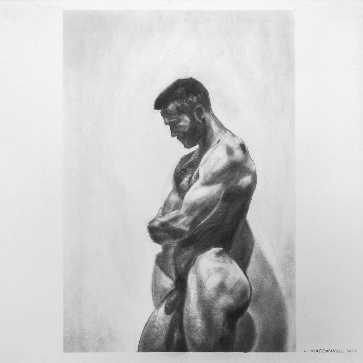   John MacConnell,  Levi , 2021, graphite on Rives BFK, 22.25”x22.25”   Inquire  