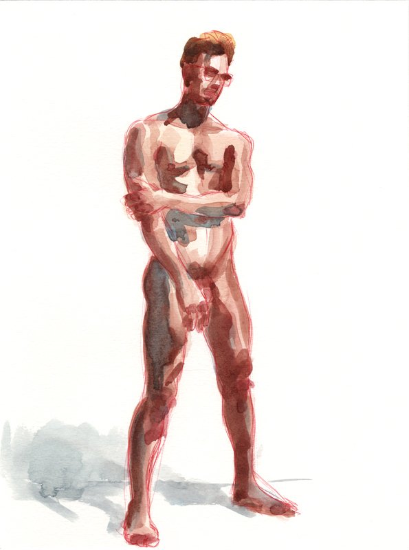   John MacConnell,  Seth , 2014, pen &amp; watercolor on paper, 12”x9”   Inquire  