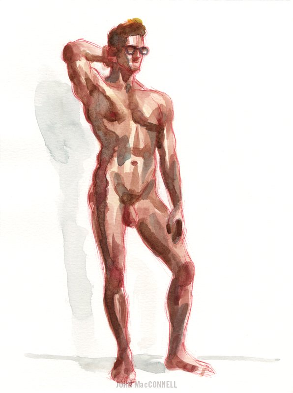   John MacConnell,  Seth , 2014, pen &amp; watercolor on paper, 12”x9”   Inquire  