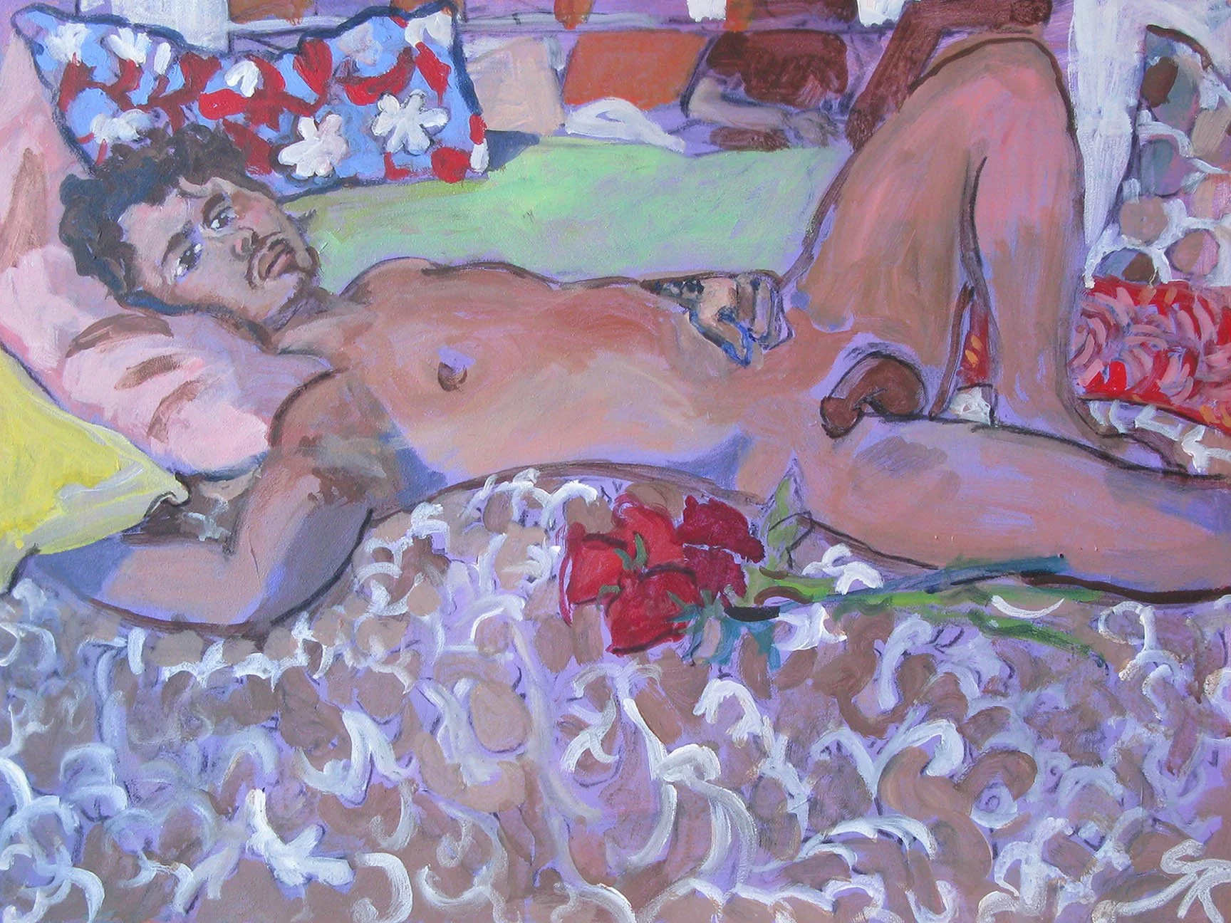 Young Man with Roses