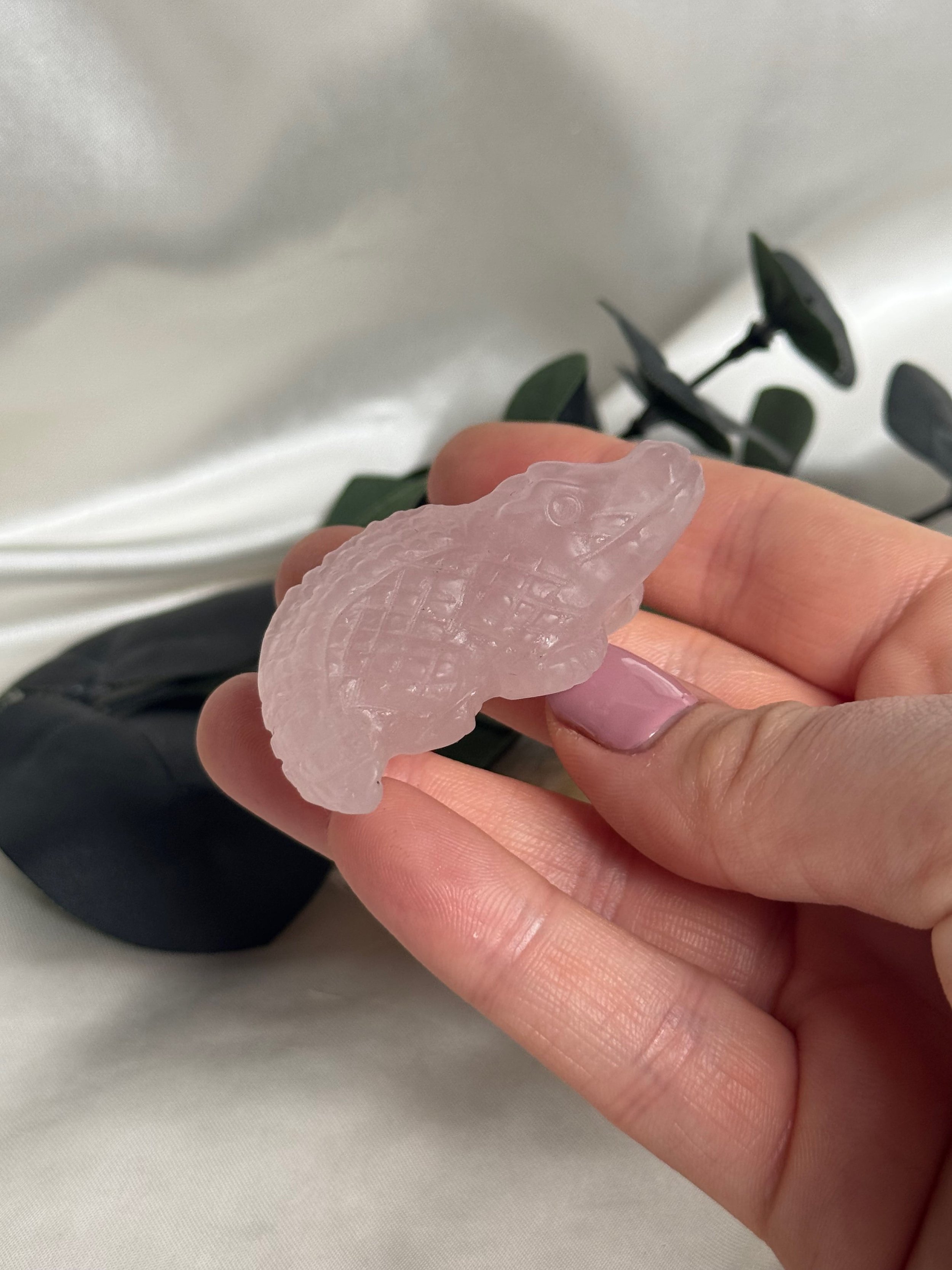 Rose Quartz Crocodile