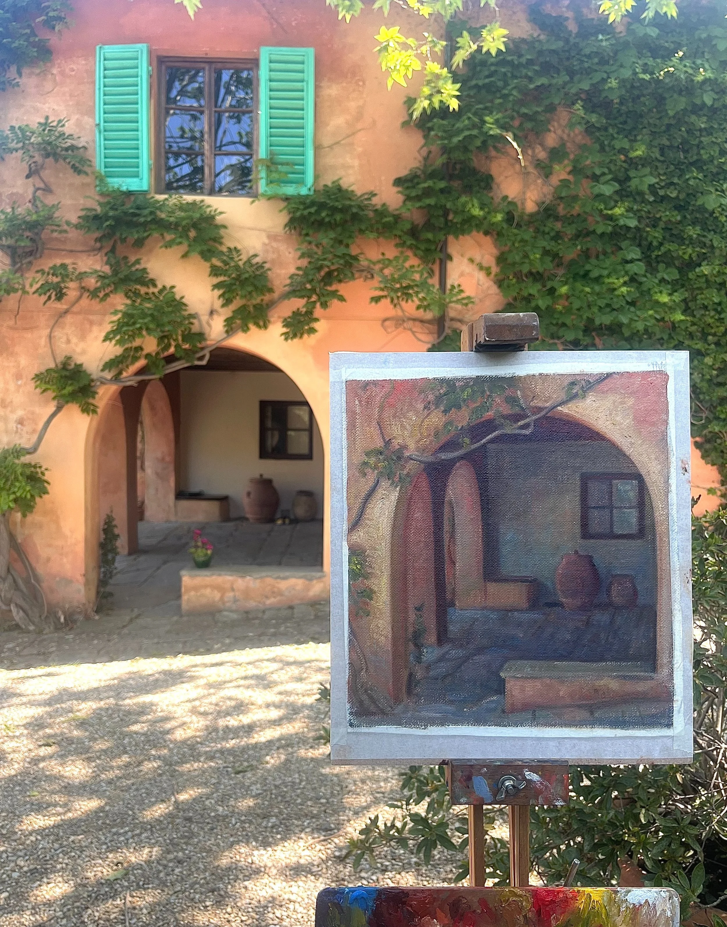 THE HOUSE AT MONTE CECERI, PERSPECTIVE 1   (alla prima) 