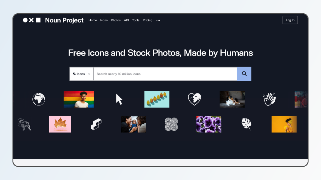 Noun project website page