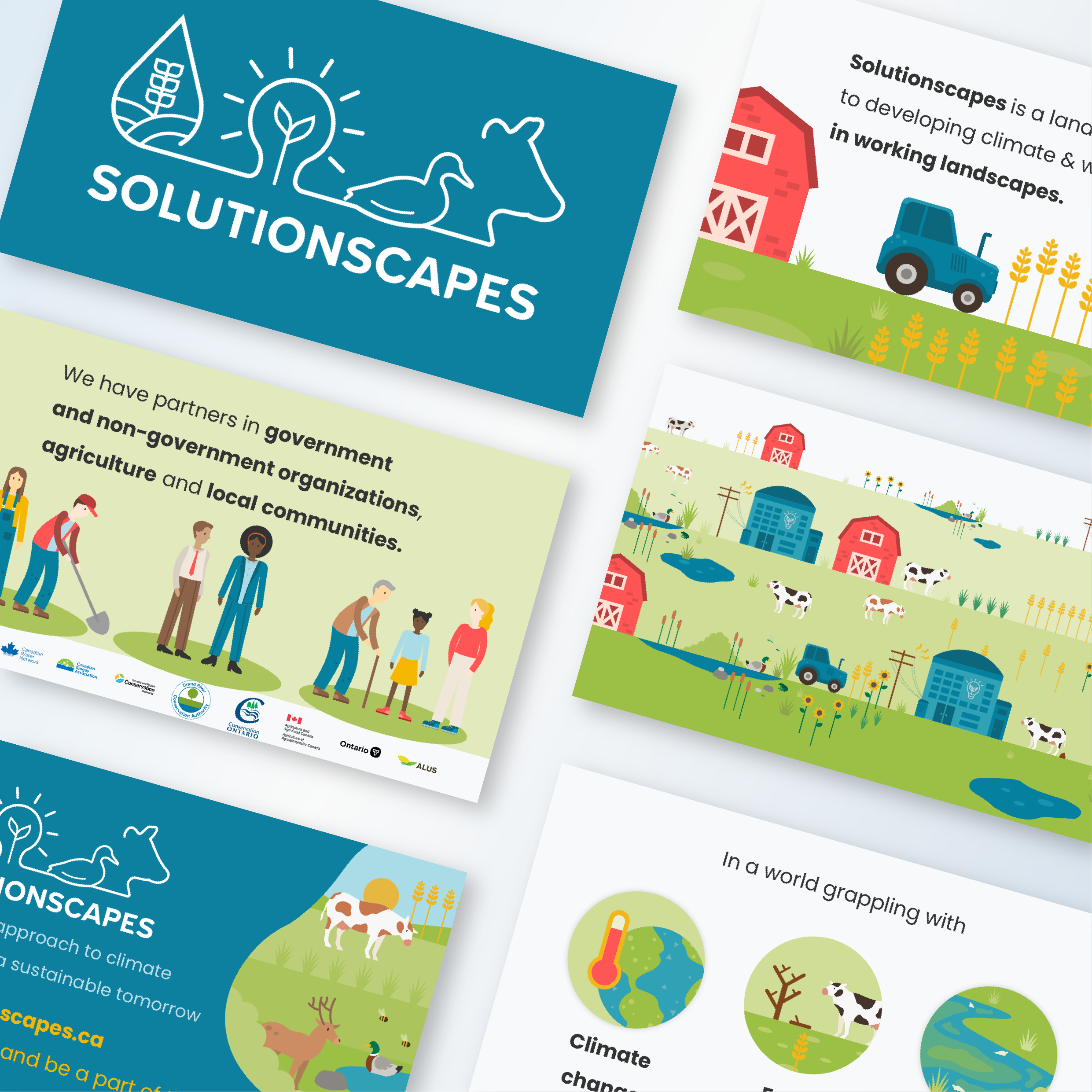 Preview screenshots from video about Introducing Solutionscapes, an interdisciplinary group of researchers in Canada working on multidimensional climate solutions at the nexus of nature, food, and water