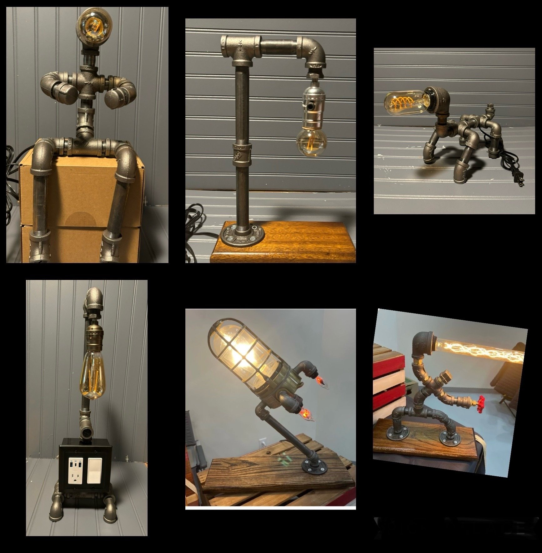 Bill - Valois - Original steampunk lamps (many different varieties), cutting boards made with either exotic or American woods, baby items, and fabric keychains