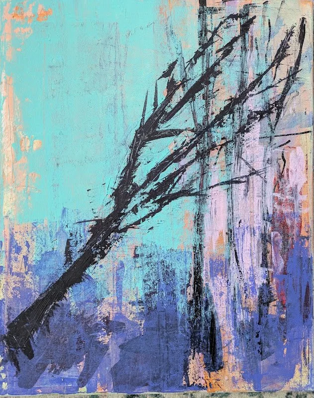 Michele Ridgeway, acrylic on canvas. Painting landscape through gesture and color, my work is autobiographical in that it explores impressions of light,  and a reinterpretation of moments in time.   My work tells the story of where I've been and what