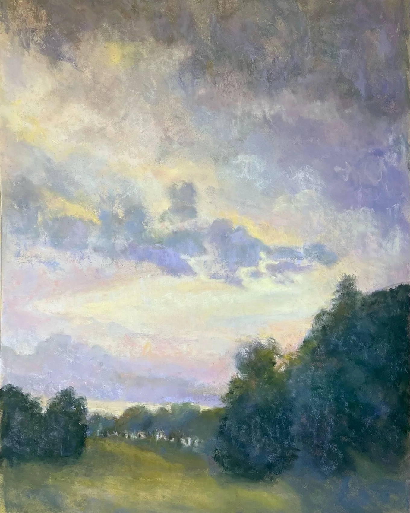 Ruth Rinard: Pastel paintings inspired by the rivers, skies, marshes, and ponds of Western Massachusetts. Using a technique of extensive layers of color, I aim to capture the light and luminescence of this area.