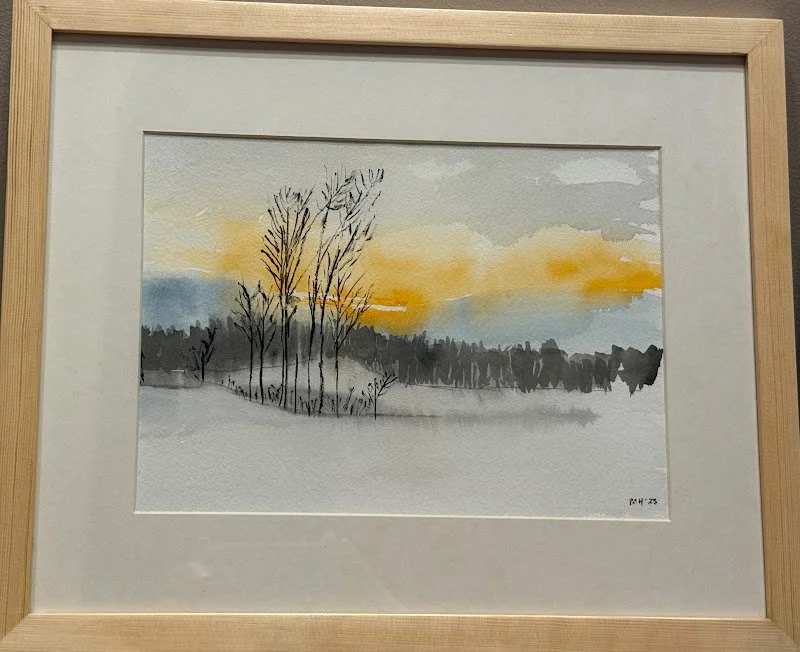 Peter Heller, watercolor. Aged 80, Peter Heller’s artistic roots are deep and rich, beginning with a grandmother who was a watercolorist in the 1920’s and a mother who was a noted sculpturist in her retirement years between 1980-2017. Nurtured in an 