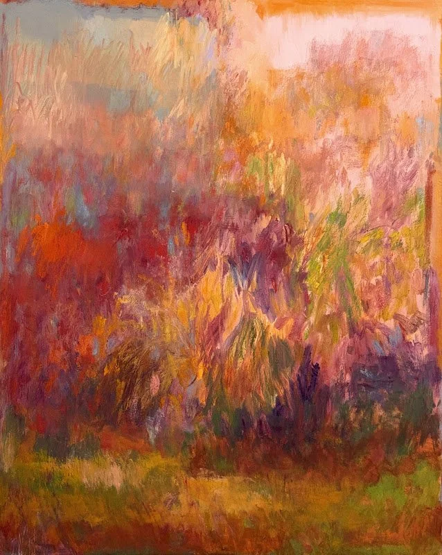 Susan Rostan, oil on canvas. Nature is my inspiration in these abstracted landscapes. The world around me, in Becket / Washington / Middlefield and on the North Shore of Long Island, evokes empathy for color, shape, and movement. And I play.