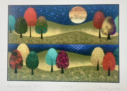 Thom Cassotta - Acrylics & Cut Papers on Faux Wood.