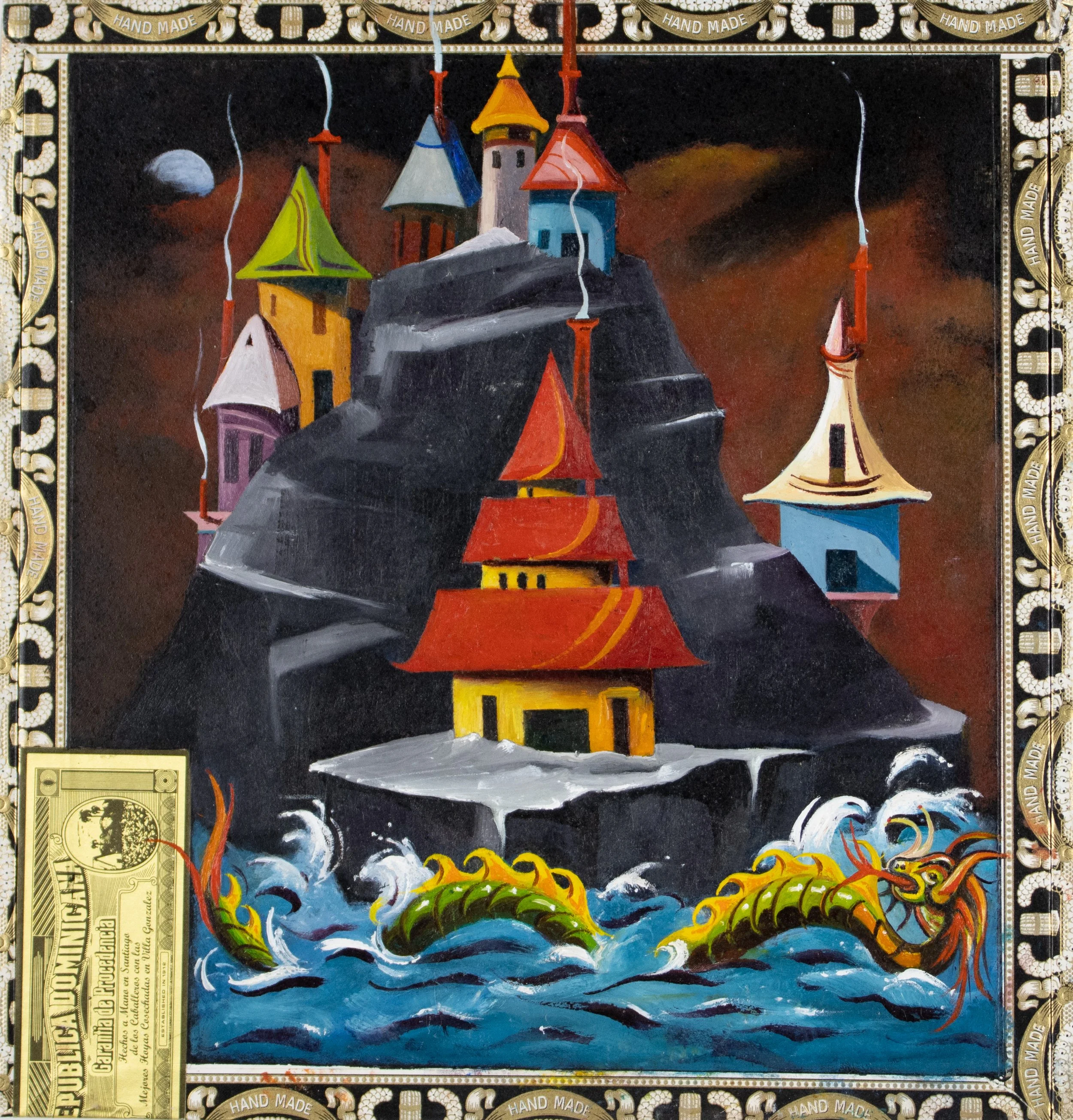 Ivor Parry: Cigar Boxes, began after seeing a Diebenkorn Show with a single box exhibited and painted in his Ocean Park landscape style.

My "Cigar Boxes", are painted in oil and acrylic.
Planned as wall hangings, they have also found a home on table
