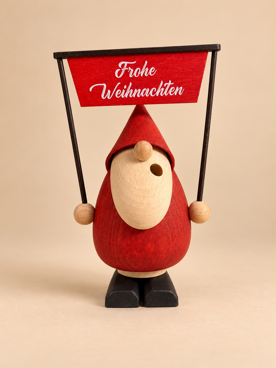 Wooden Smoker - Santa with Sign