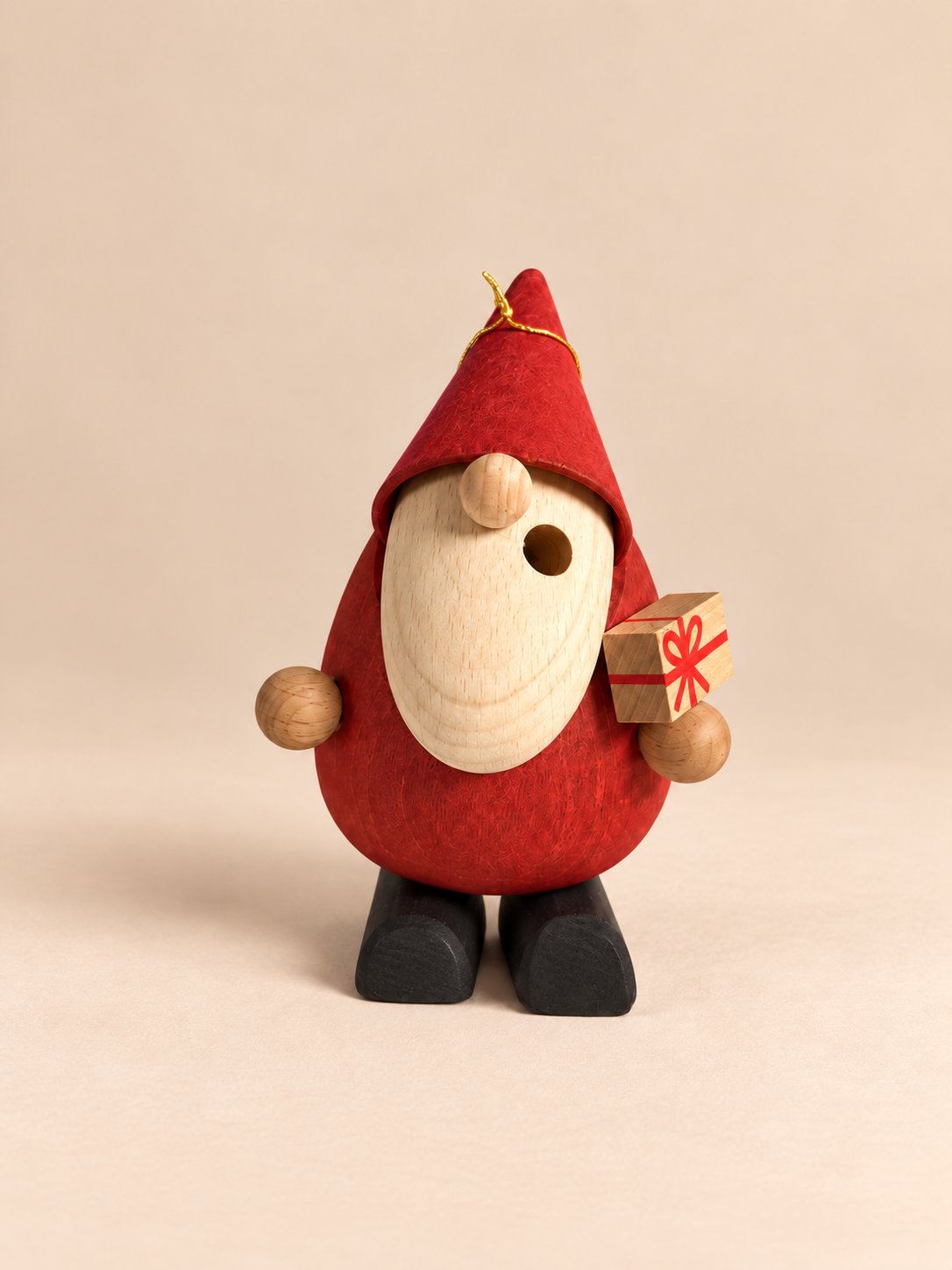 Wooden Smoker - Santa with Gift