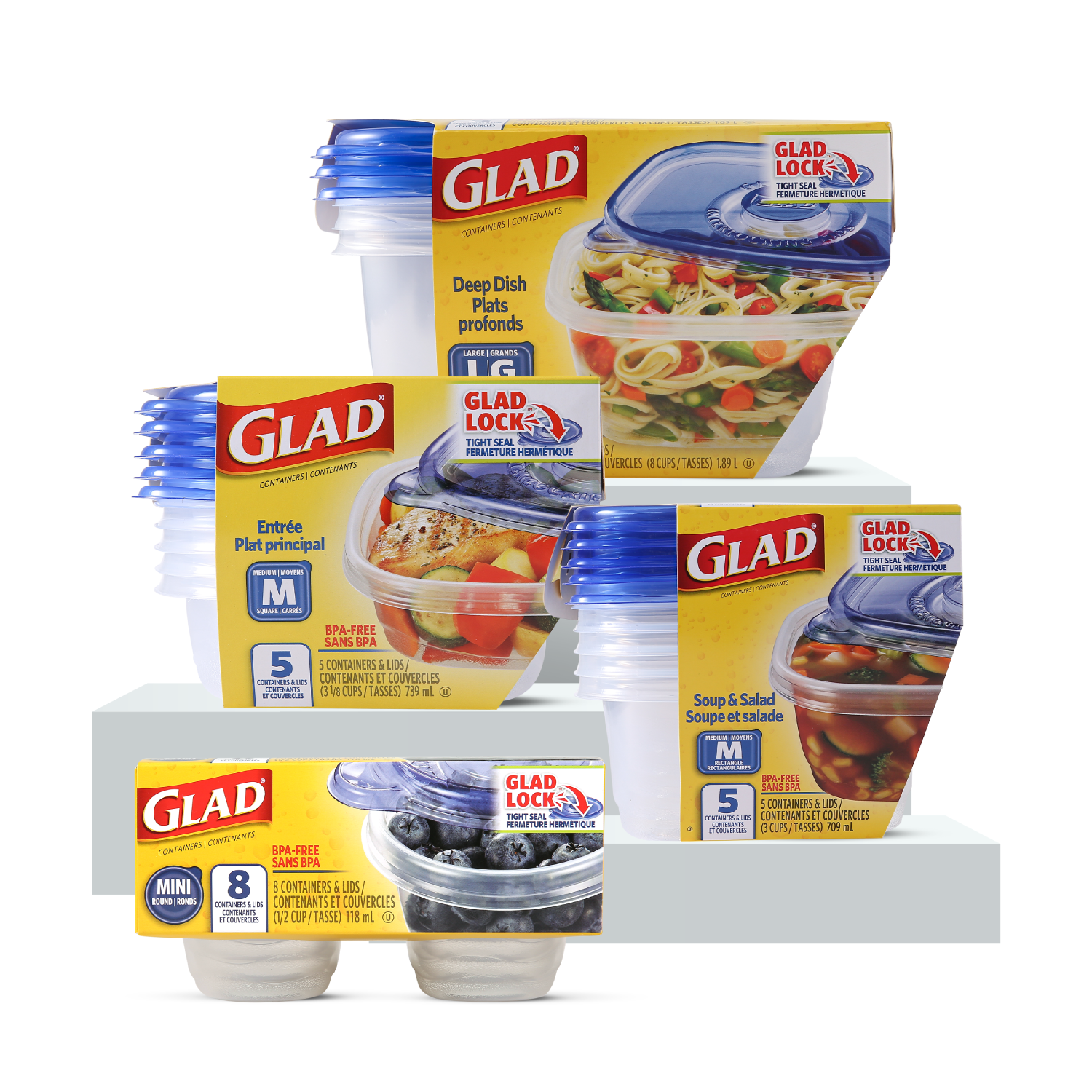 Glad GladWare Matchware Food Storage Containers, Value Pack With Easy Color  Match Lids, 20 Piece Set (Pack of 2) - With Glad Lock Tight Seal, BPA Free