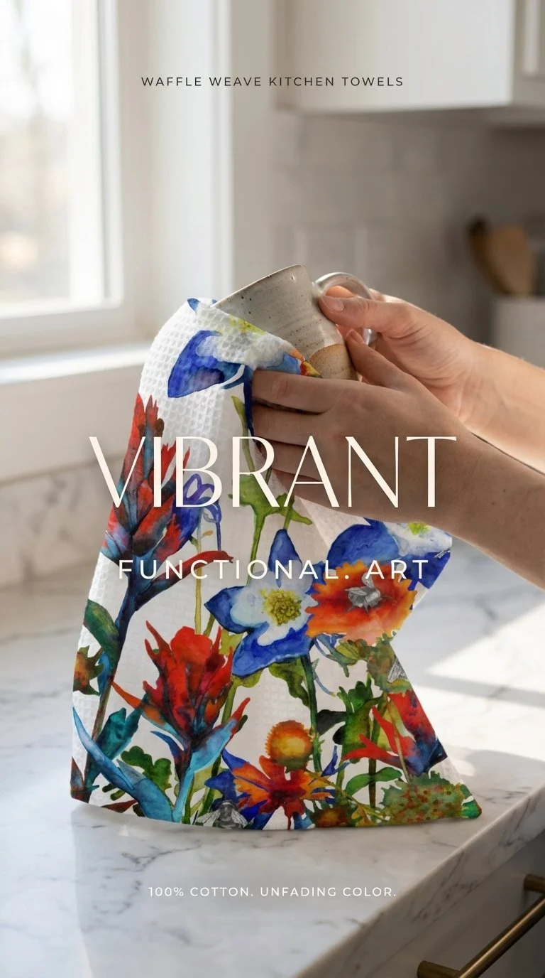 Colorado Wildflowers Dishtowel