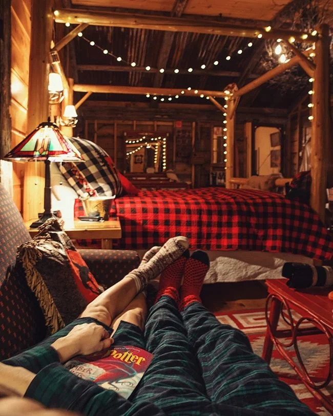 ADHD client using EMDR coping skill of co-regulating and grounding by snuggling on the couch with her partner during cold winter months.