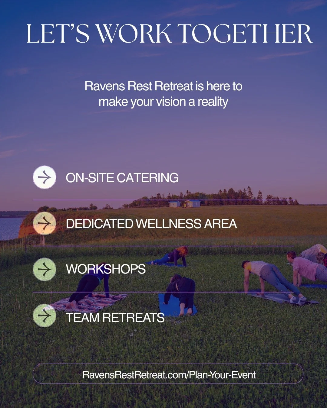 You may not know, but Ravens Rest Retreat has been a venue to host several events.  And now our official event page to host your very own is live on our website!! From weddings to corporate retreats to festivals to workshops, we will work with you to