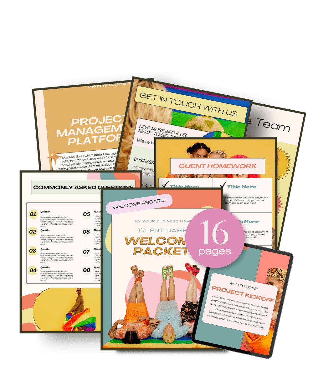 New Client Onboarding Packet Canva Template for Freelancers - So It's ...