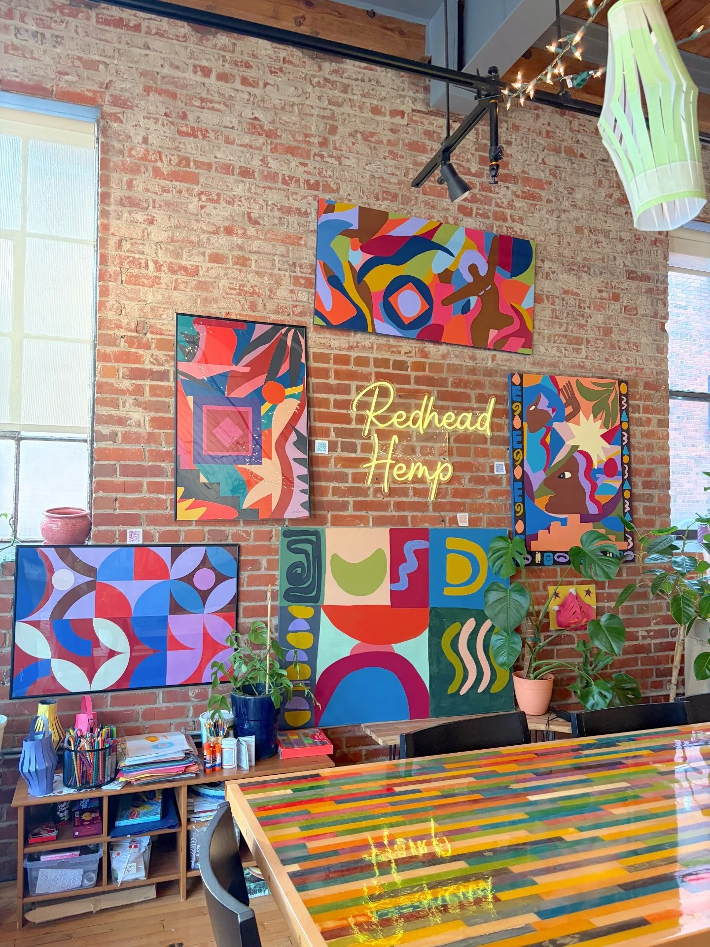 pieces of my mind living on this delicious wall at the amazing @redheadhemp in durham, nc🥹🤸🏽&zwj;♀️✨