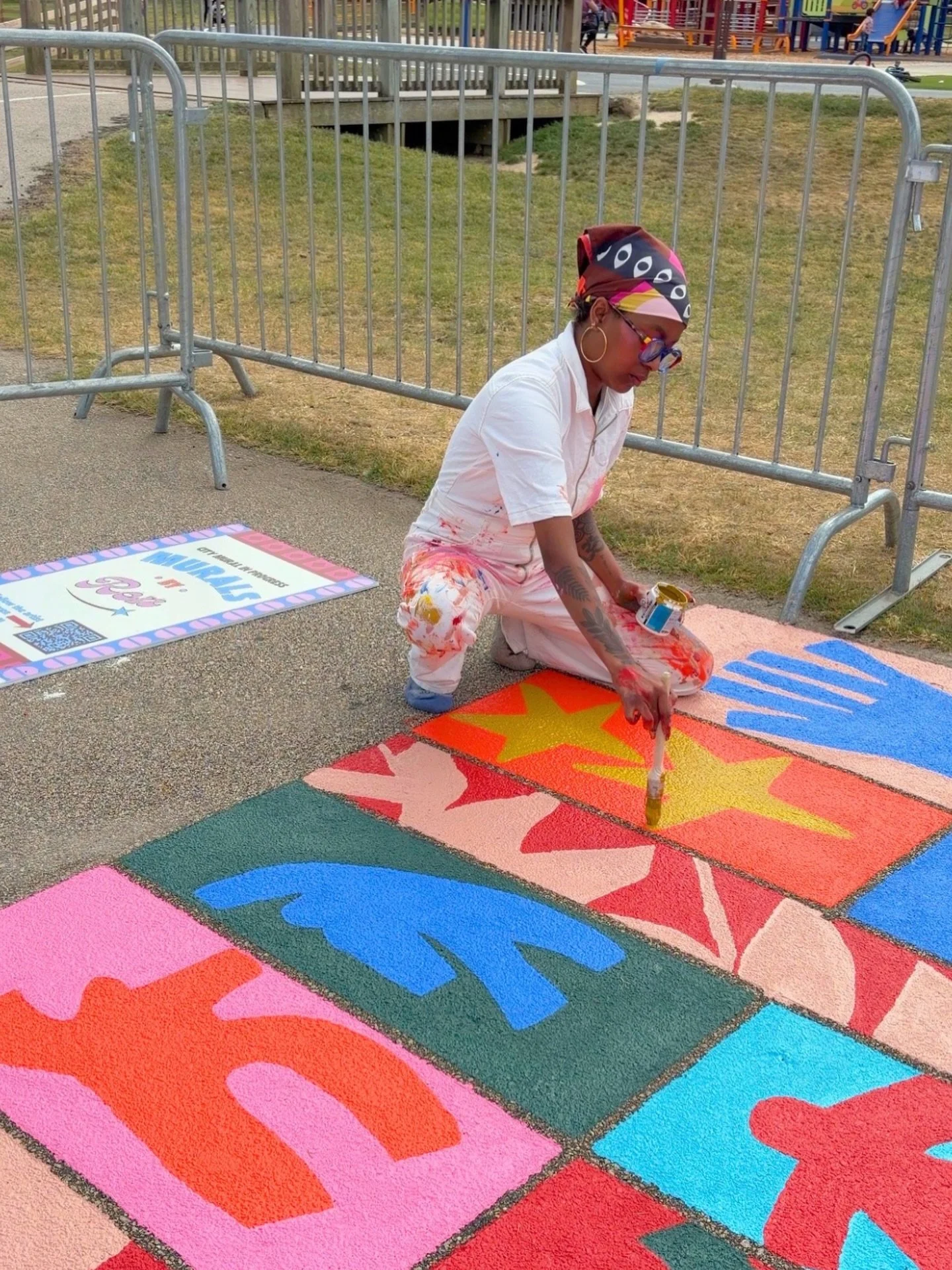 new mural coming to knightdale station park thanks to the amazing team at @unitedarts and  town of knightdale 🤸🏾&zwj;♀️✨ 

this is the theme song that I played when I was designing the mural! reminds me of when I joined a double dutch competition i
