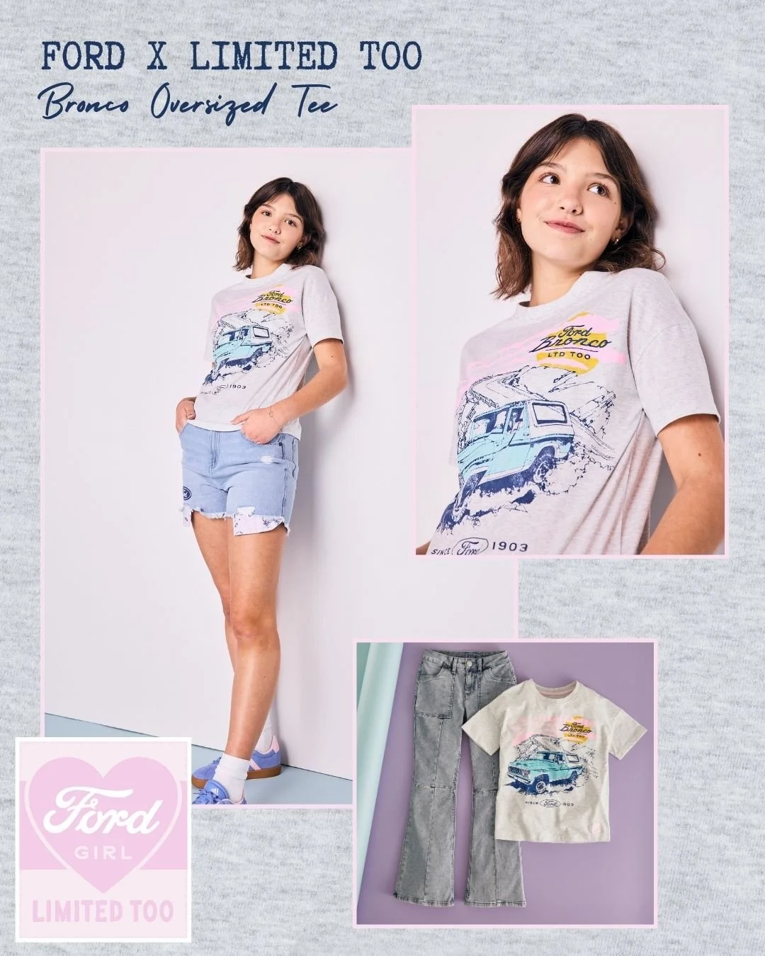 Borrowed-from-the-boys fit. Styled her way.

The oversized Broncos tee is available now @Kohls