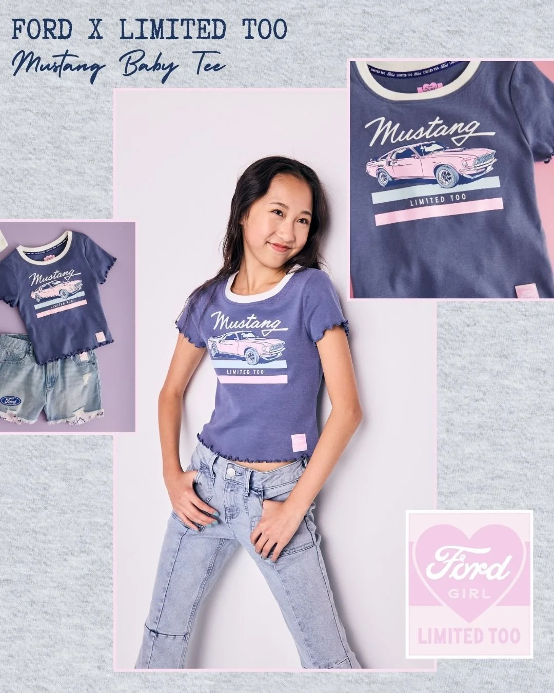 The baby tee that does all the talking. 
Shop the Ford X Limited Too Mustang tee @Kohls