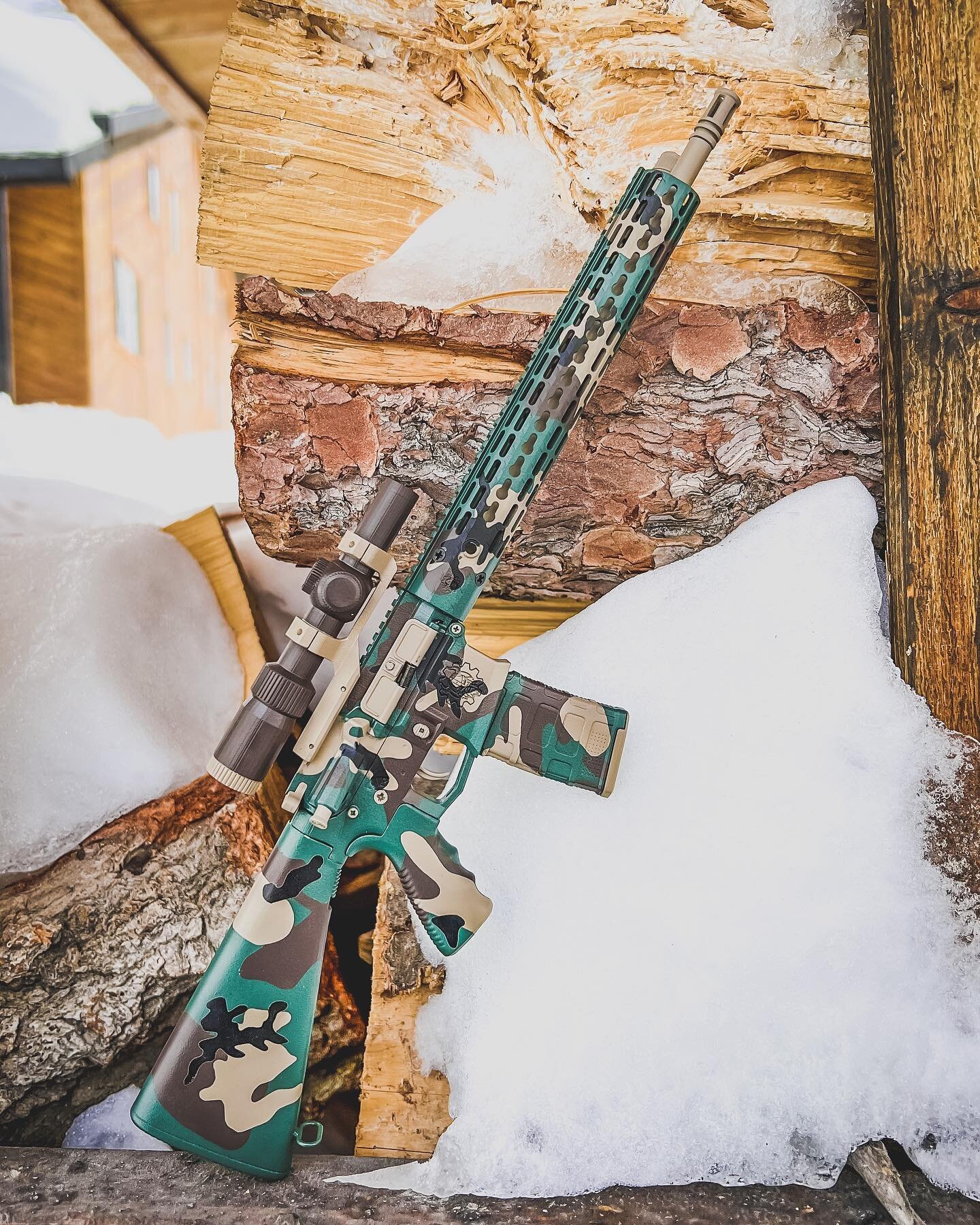One more week to win this model! Click the link in our bio for details. #goatguns #3dprinting #diecast #gunsdaily #camo #usa #cerakote #aeroprecision #vikingengineer #vortexoptics