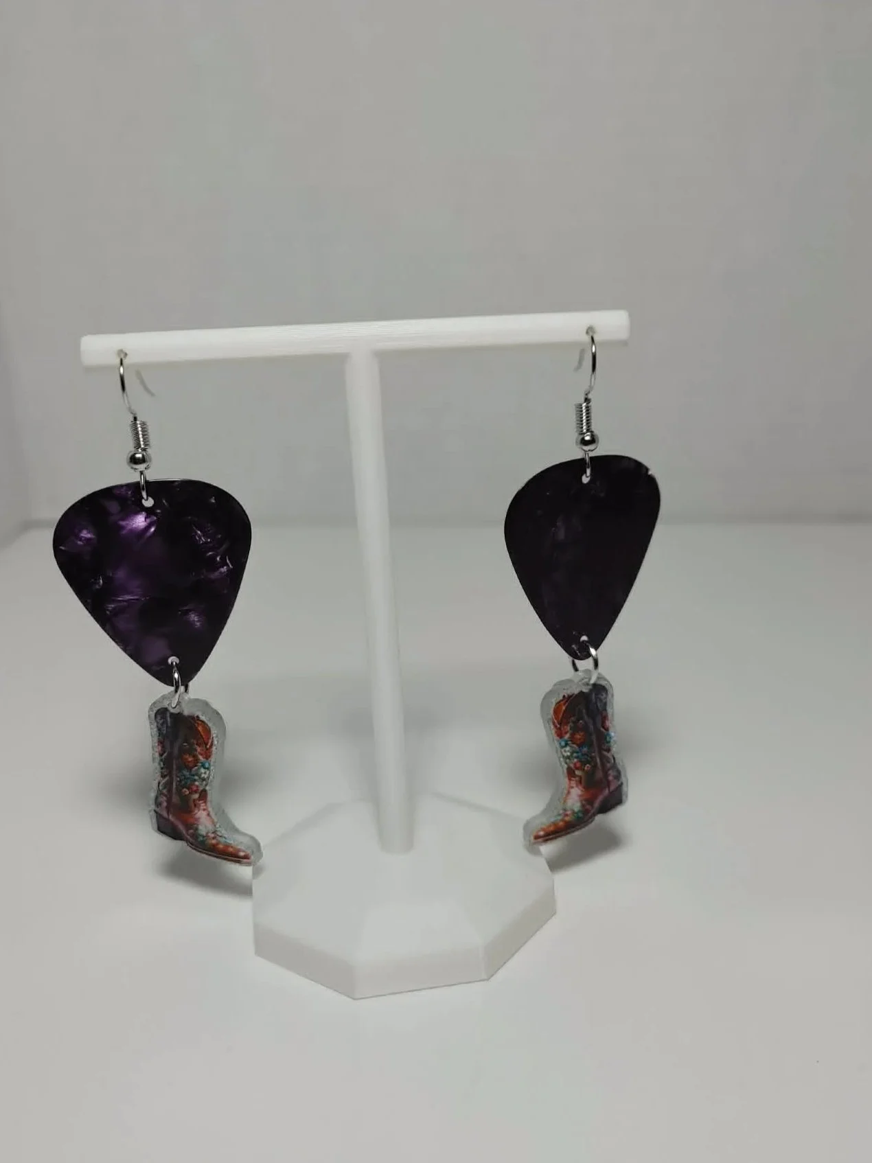 Guitar Pick Boot Earrings