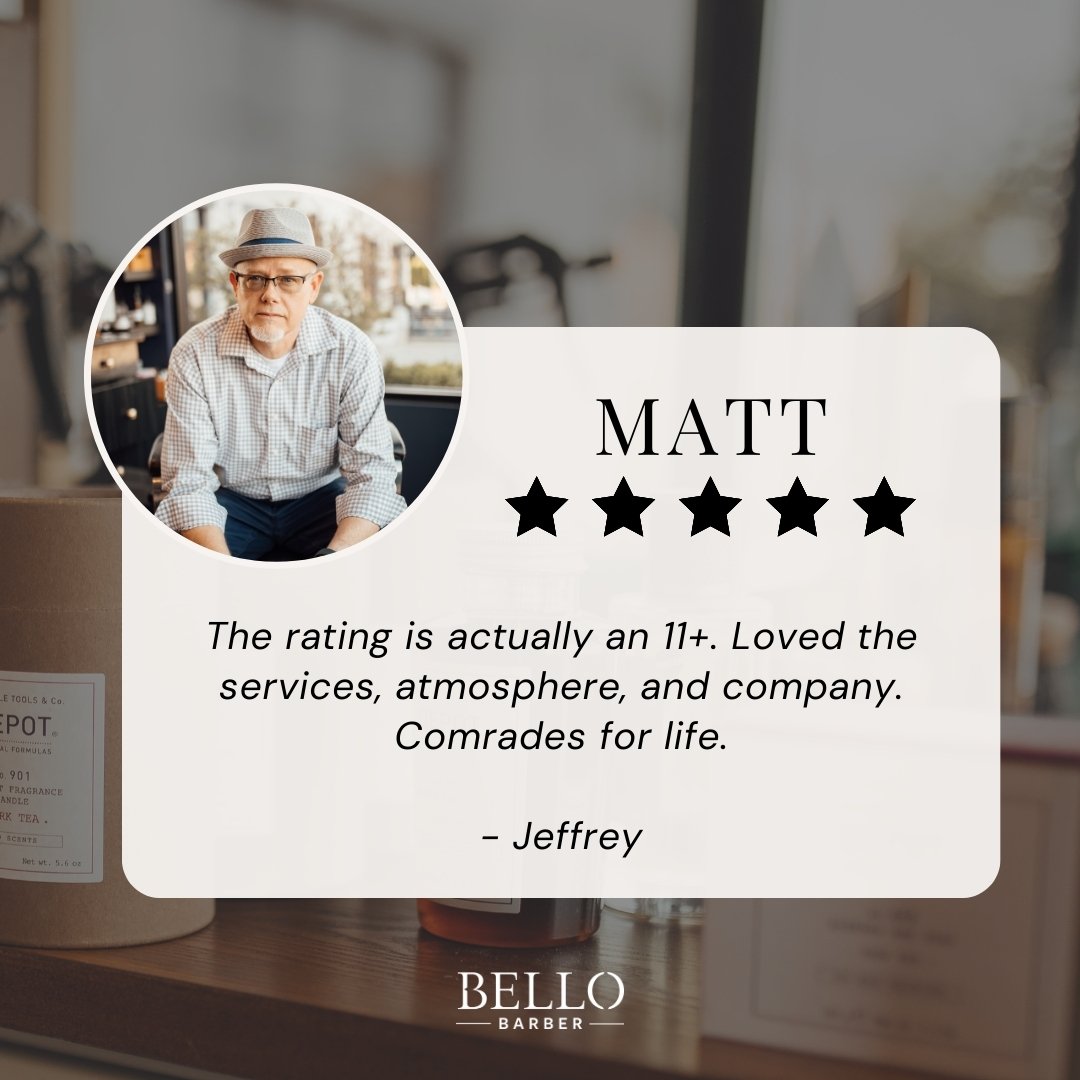 Thank you so much, Jeffrey! 
Did you know we offer more than just trims and shaves? We have a wide range of treatments, skin services, and beard services to fall in love with. Visit our website to learn more!