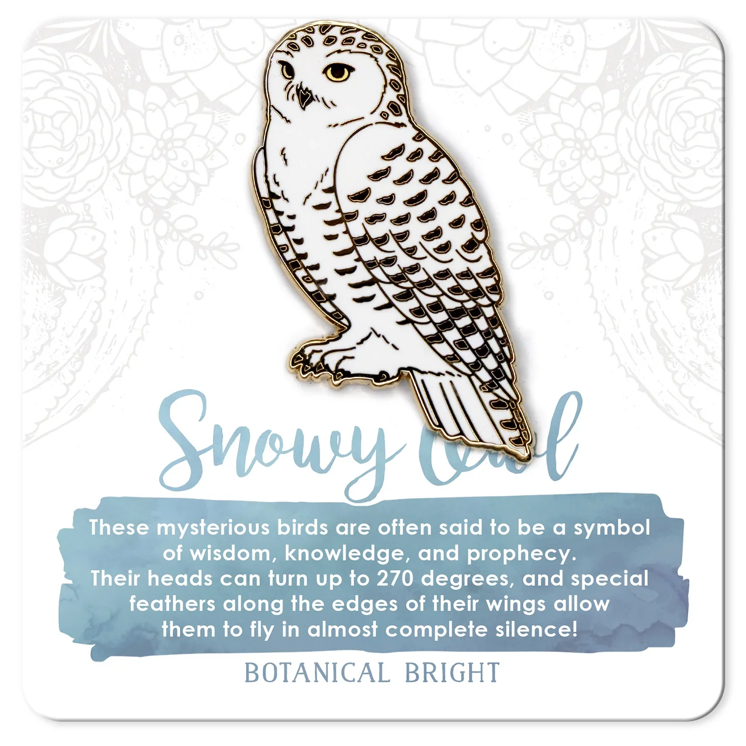 Botanical-Bright-Snowy-Owl-Bird-Enamel-Pin-V2-1.webp
