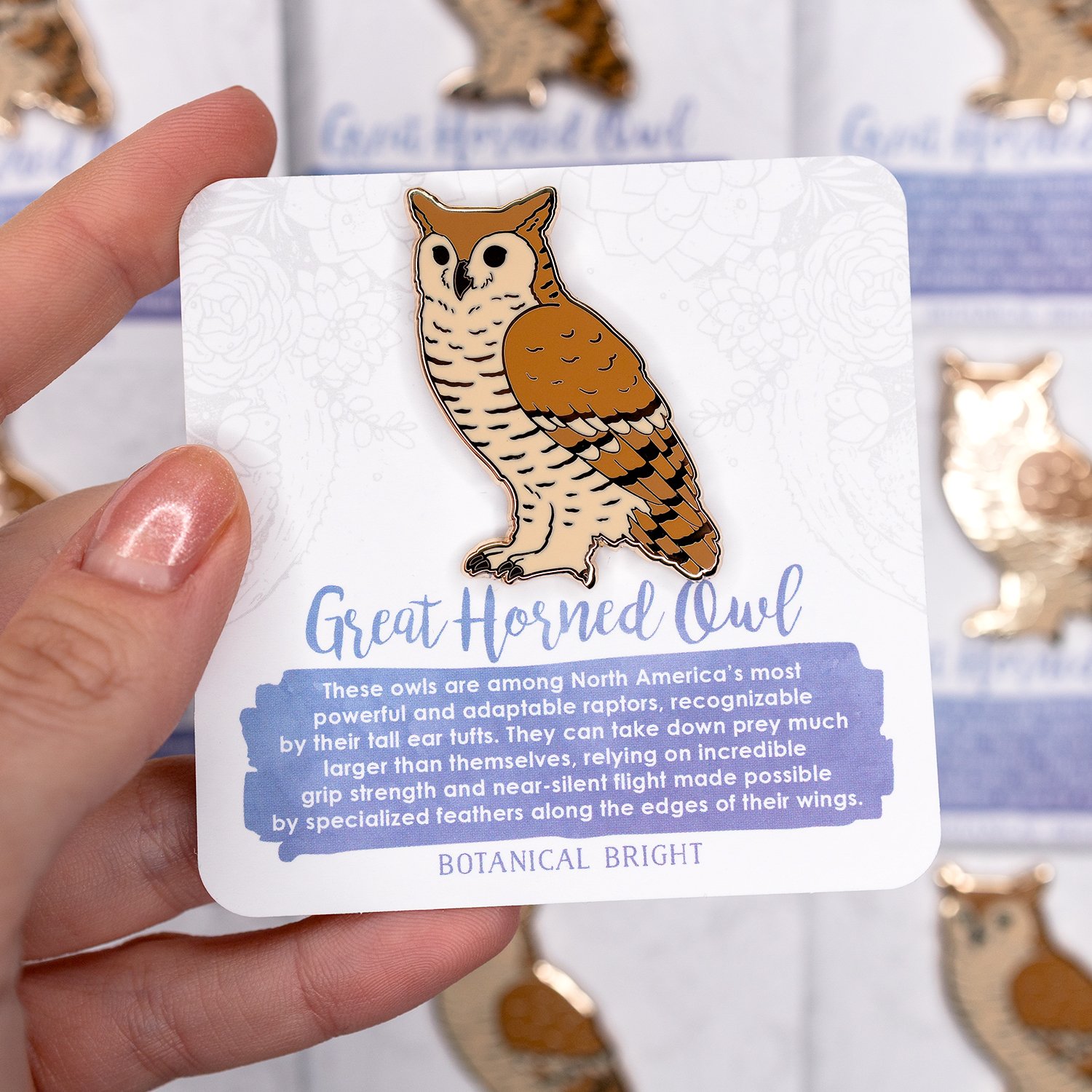 Botanical-Bright-Great-Horned-Owl-Bird-Enamel-Pin-V2-3.jpg