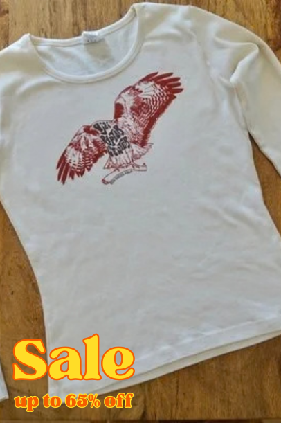 Women's Ribbed Red-tailed Hawk Tee -- Long and Short Sleeve
