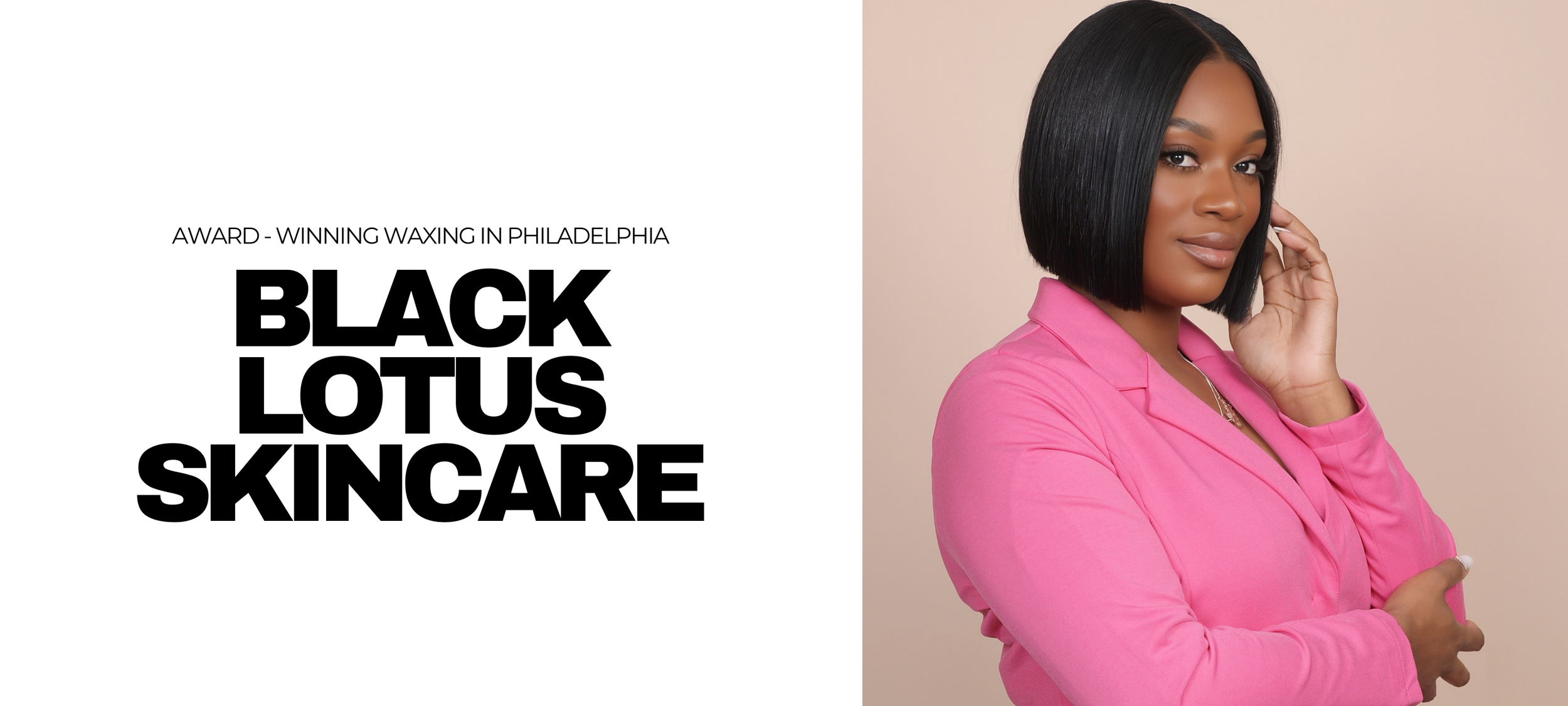 Professional photo of Charnice Barrett, owner of Black Lotus Skincare — a Black-owned, woman-led waxing and facial studio in Northeast Philadelphia known for expert Brazilian waxing and customized skincare.