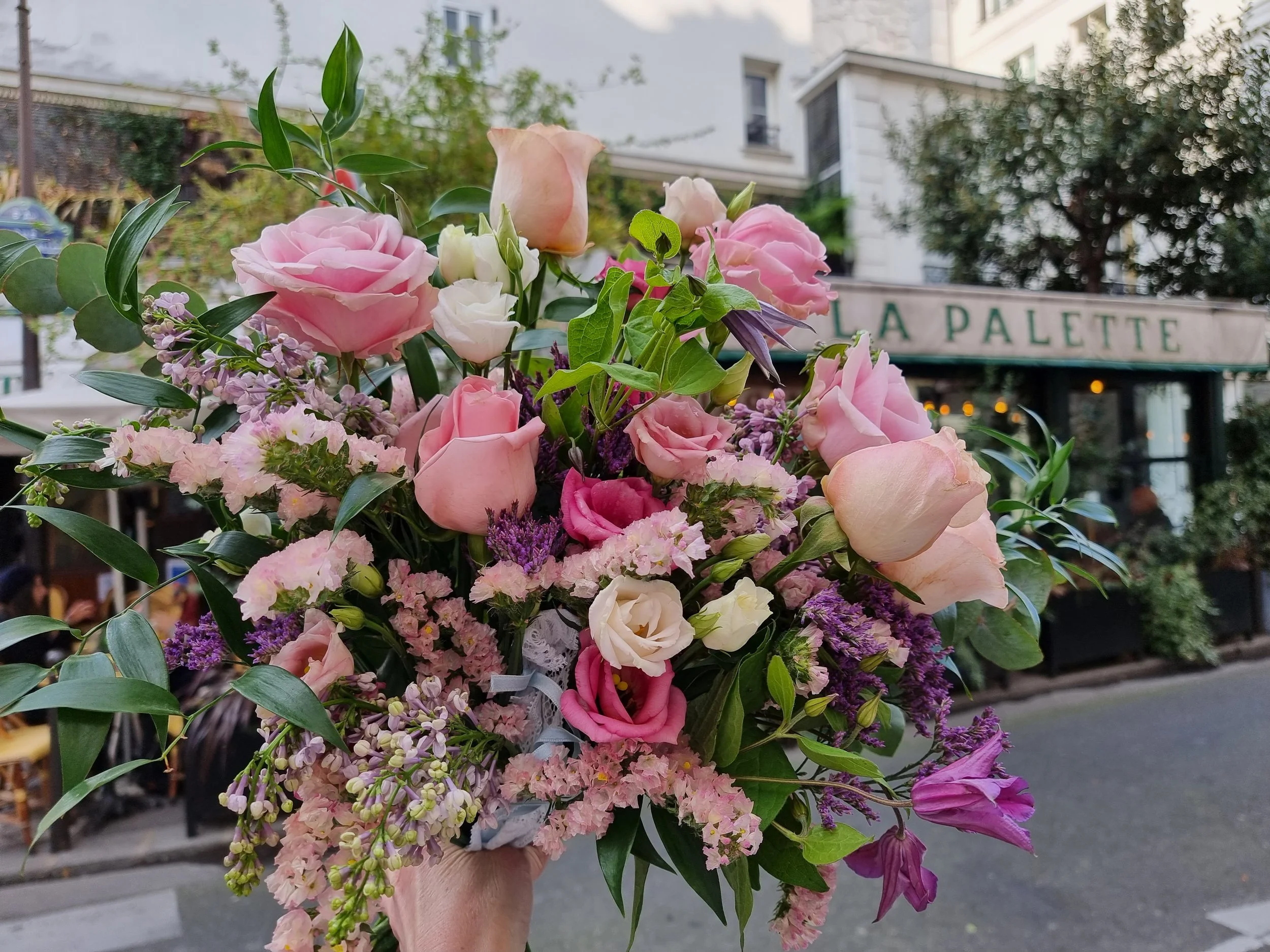 pink and lavender wedding flower bride bouquet