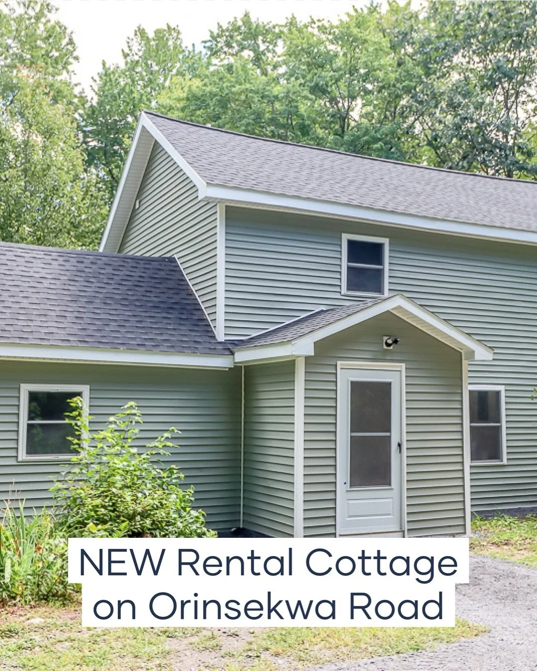 NOW LEASING
Renovations have just wrapped and this 3 bedroom, 2 bath cottage with private Knickerbocker Lake access is now available for an annual lease.
Situated on a private road within a spacious 50+ acre property shared with only 5 other homes, t