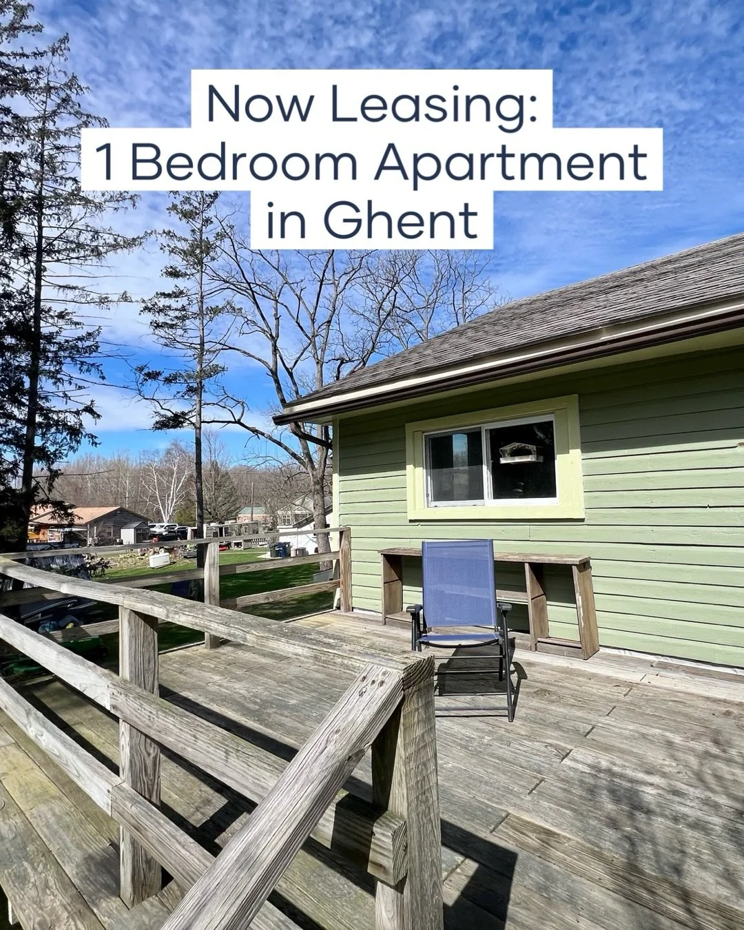 ⭐️Now Leasing⭐️ 1204 B Arnold Mills Rd aka County Route 9 in Ghent. The charming and cozy one bedroom apartment sits on the second level of a converted barn in the rear of the property. It was renovated 2 years ago and is in excellent condition. Roll