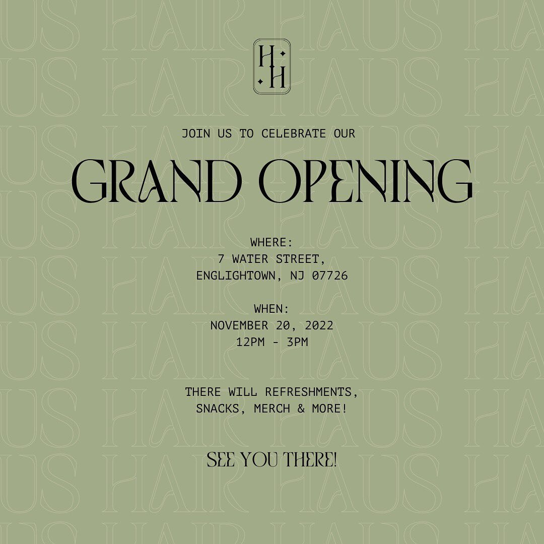 We&rsquo;re inviting you to join us Sunday, November 20th to celebrate the grand opening of HAIR HAUS!! If you haven&rsquo;t stopped in to see our salon yet, now&rsquo;s the time! We can&rsquo;t wait to see everyone there🤍