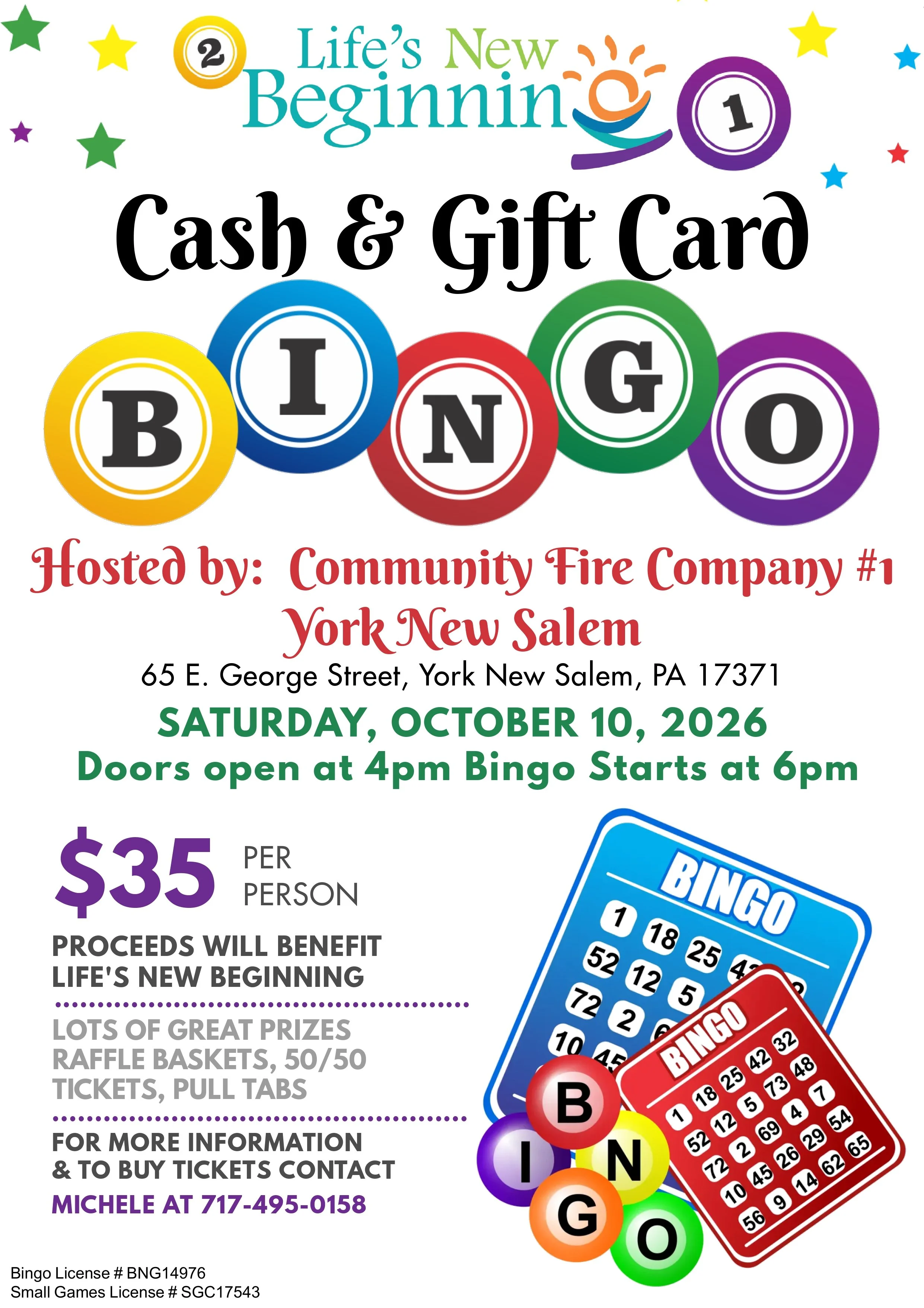 Join Us for Cash and Gift Card Bingo