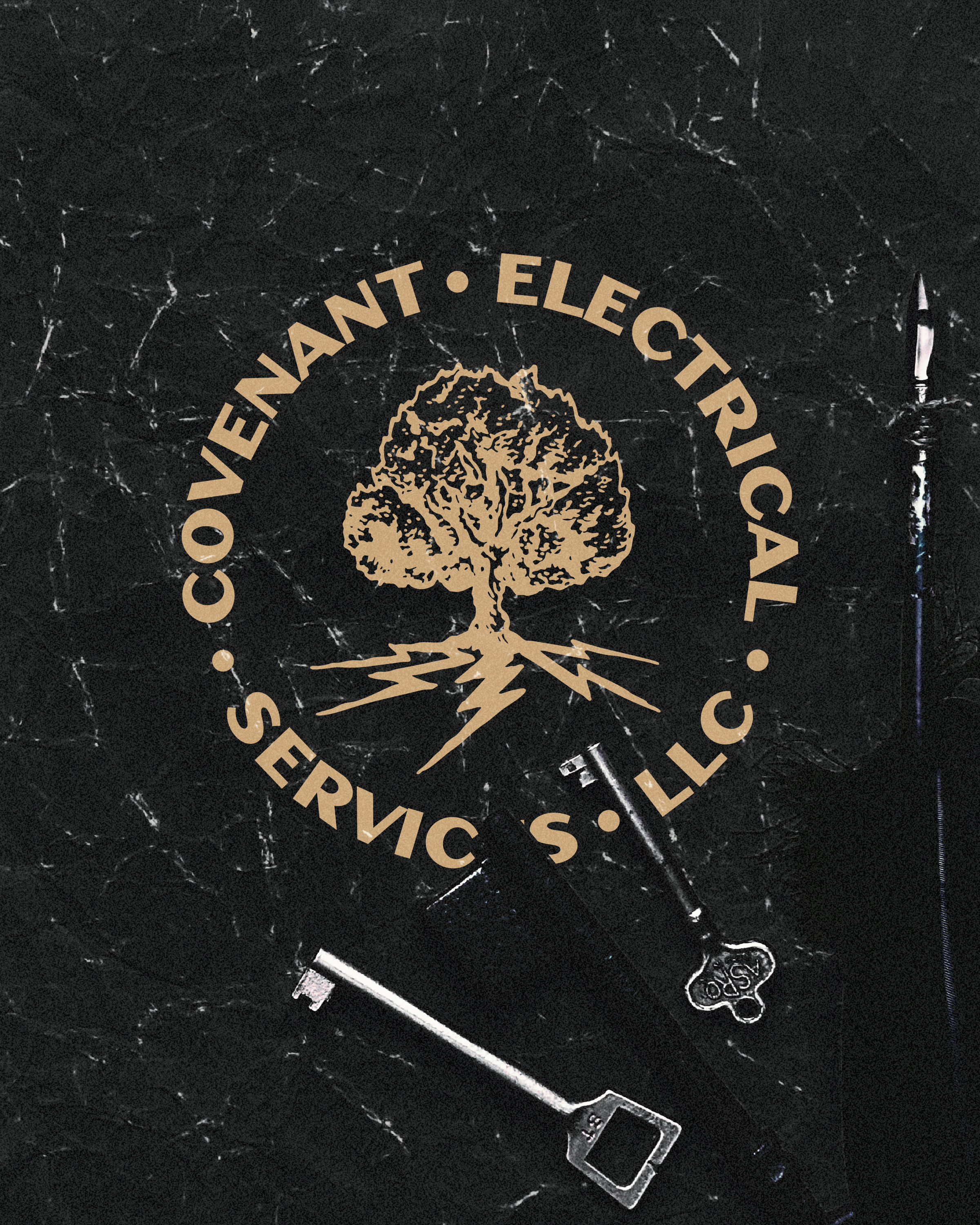 Illustrated brand design for a local Electrician-For-Hire service