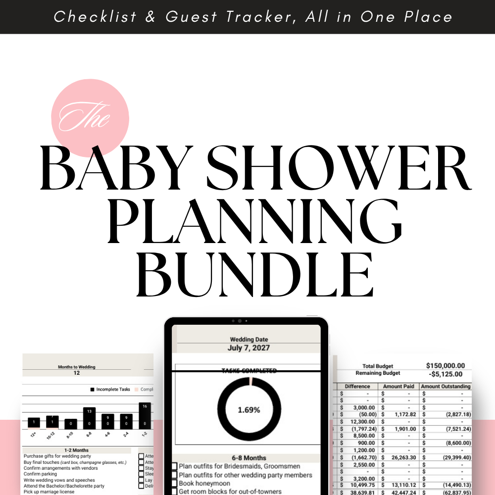 Baby Shower Planning Bundle — Checklist + Guest List & RSVP Tracker