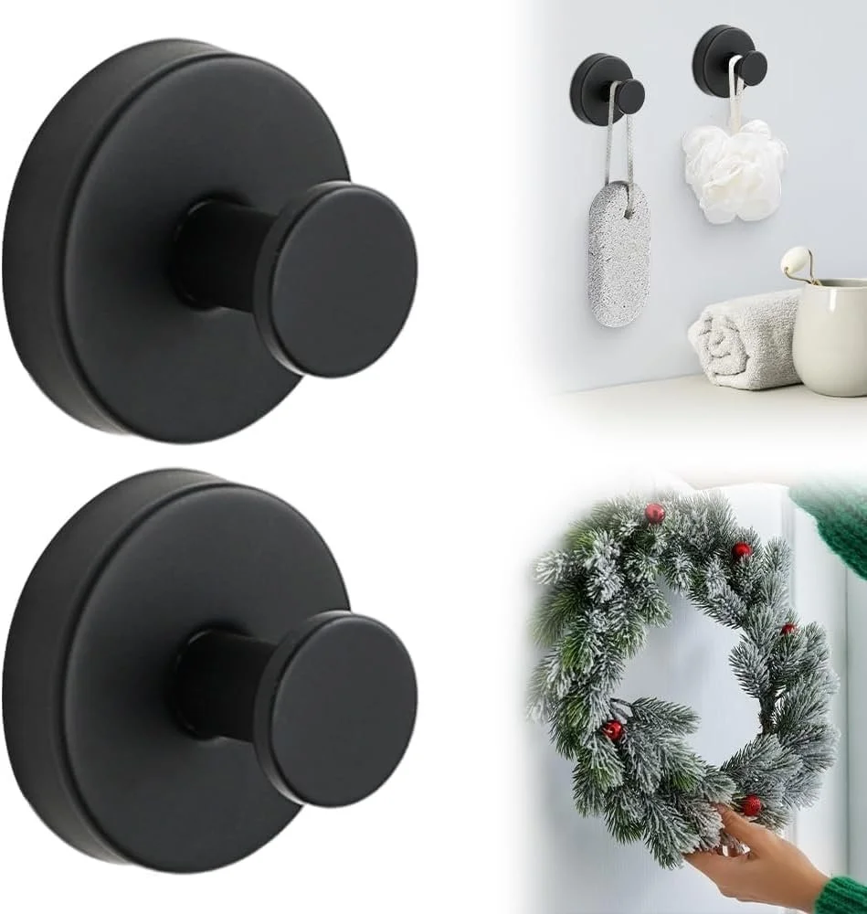  Rating is 4.1 — Suction Cup Hooks for Christmas Wreath x 2 (Black) 