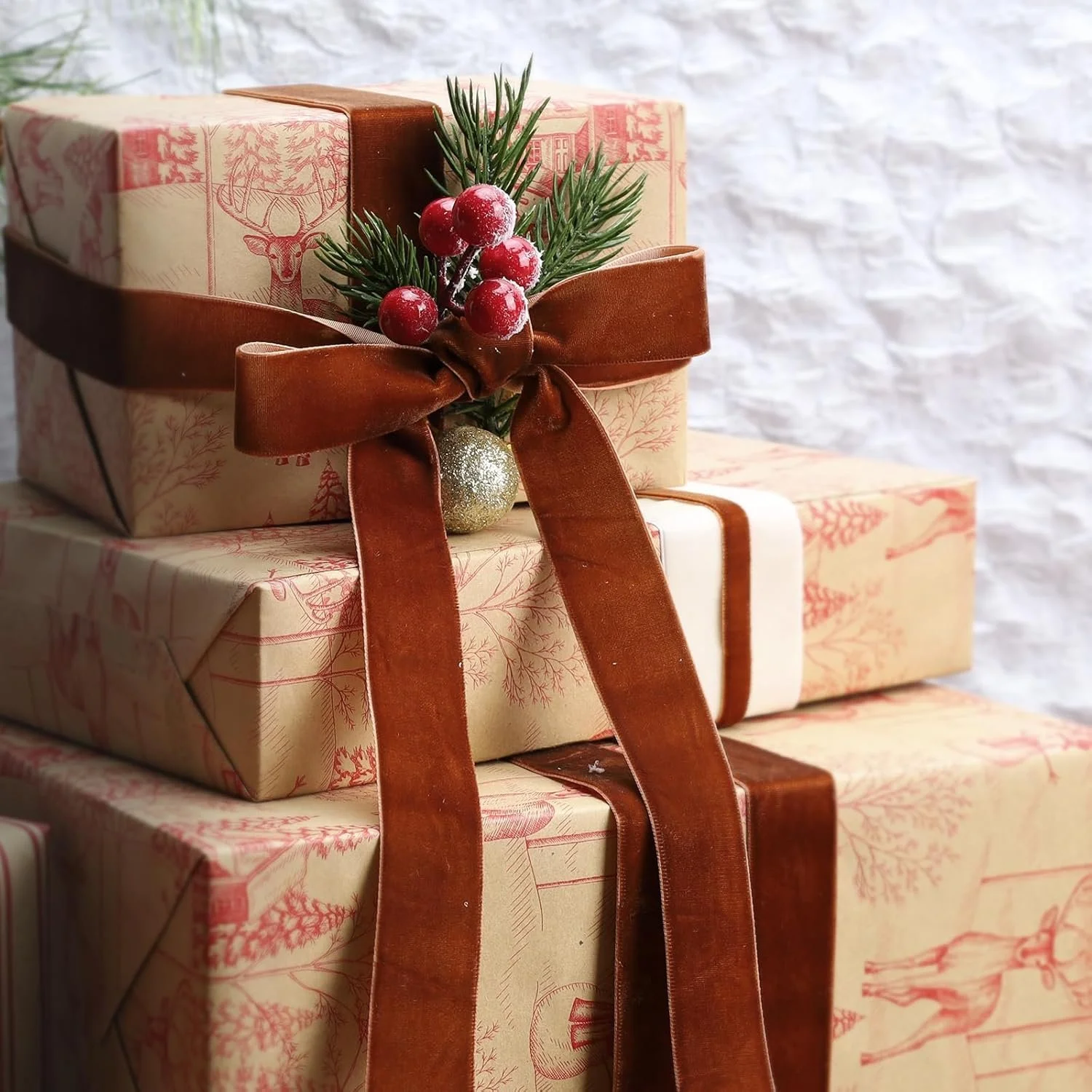  Rating is 4.6 — 1inch velvet ribbon x 25 yards - copper 