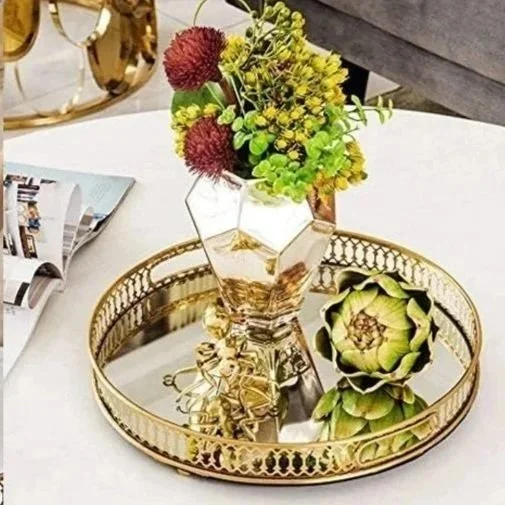  Rating is 4.5 — 12.7" Mirrored Ornate Decorative Tray (gold) 