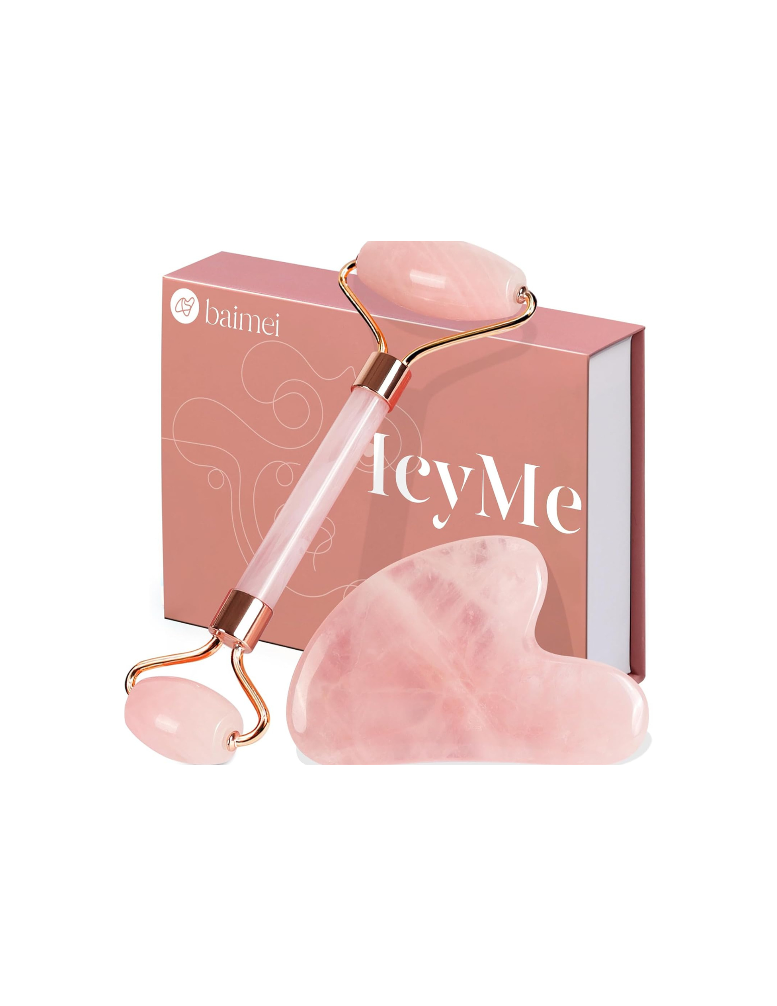  Rating is 4.4— Jade Roller &amp; Gua Sha, Face Roller - Rose Quartz 