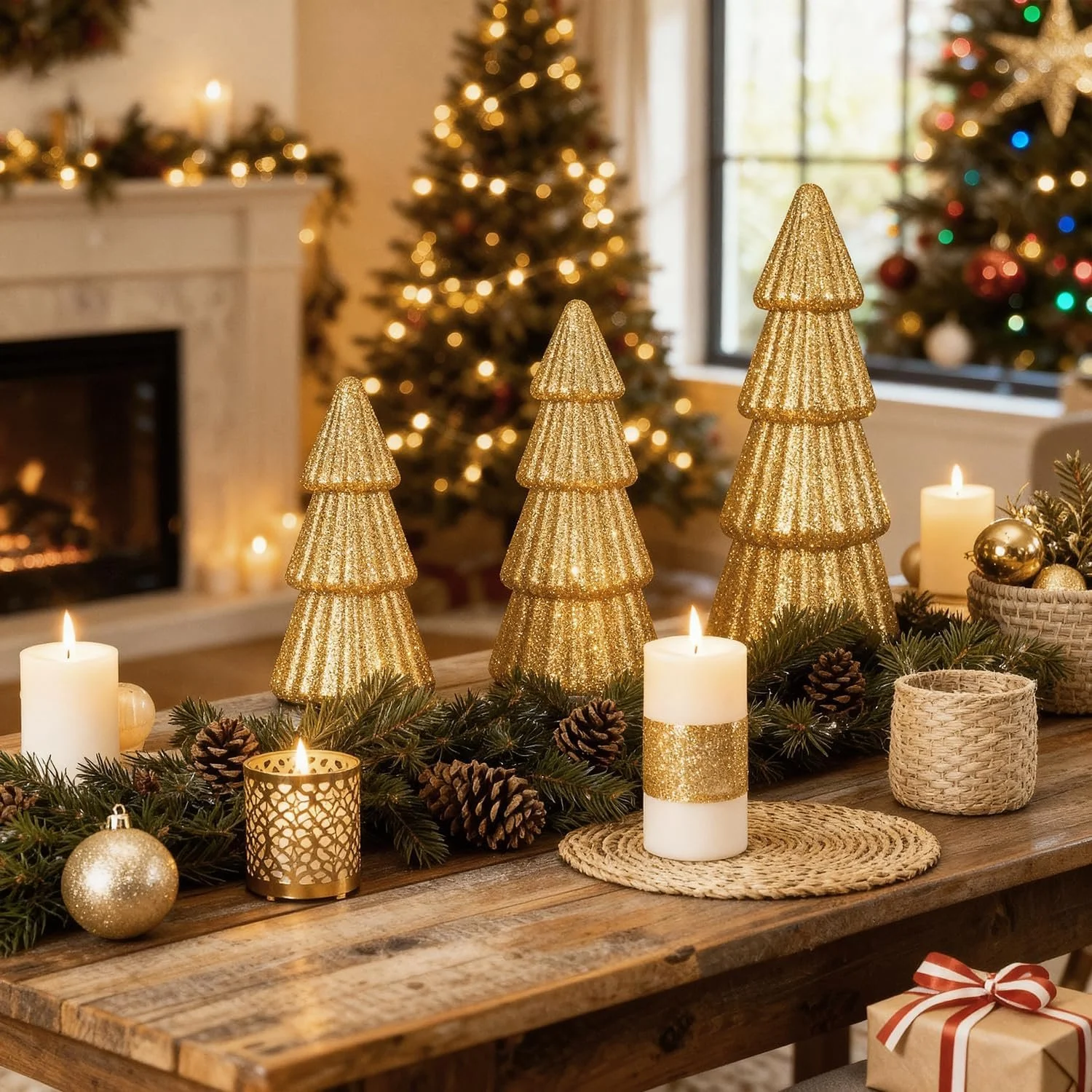 Glittering Modern Christmas Tree Decor