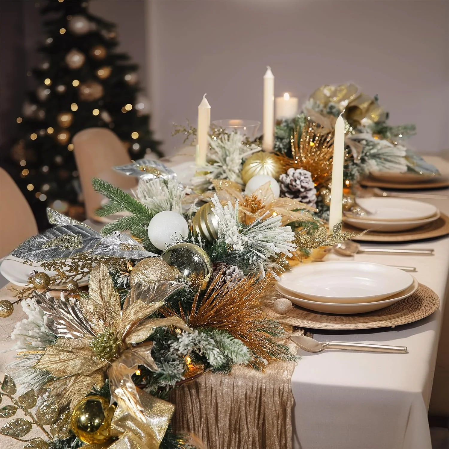 Champagne and Crystal Christmas Garland