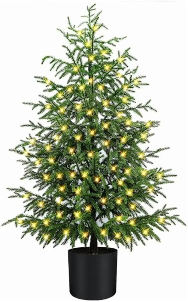 3FT Pre-Lit Artificial Norfolk Pine Christmas Tree